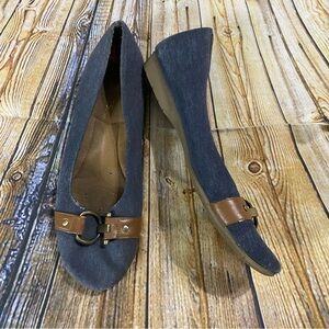 Aerosoles Overwrite Blue Slip On With Buckle Size 10 M